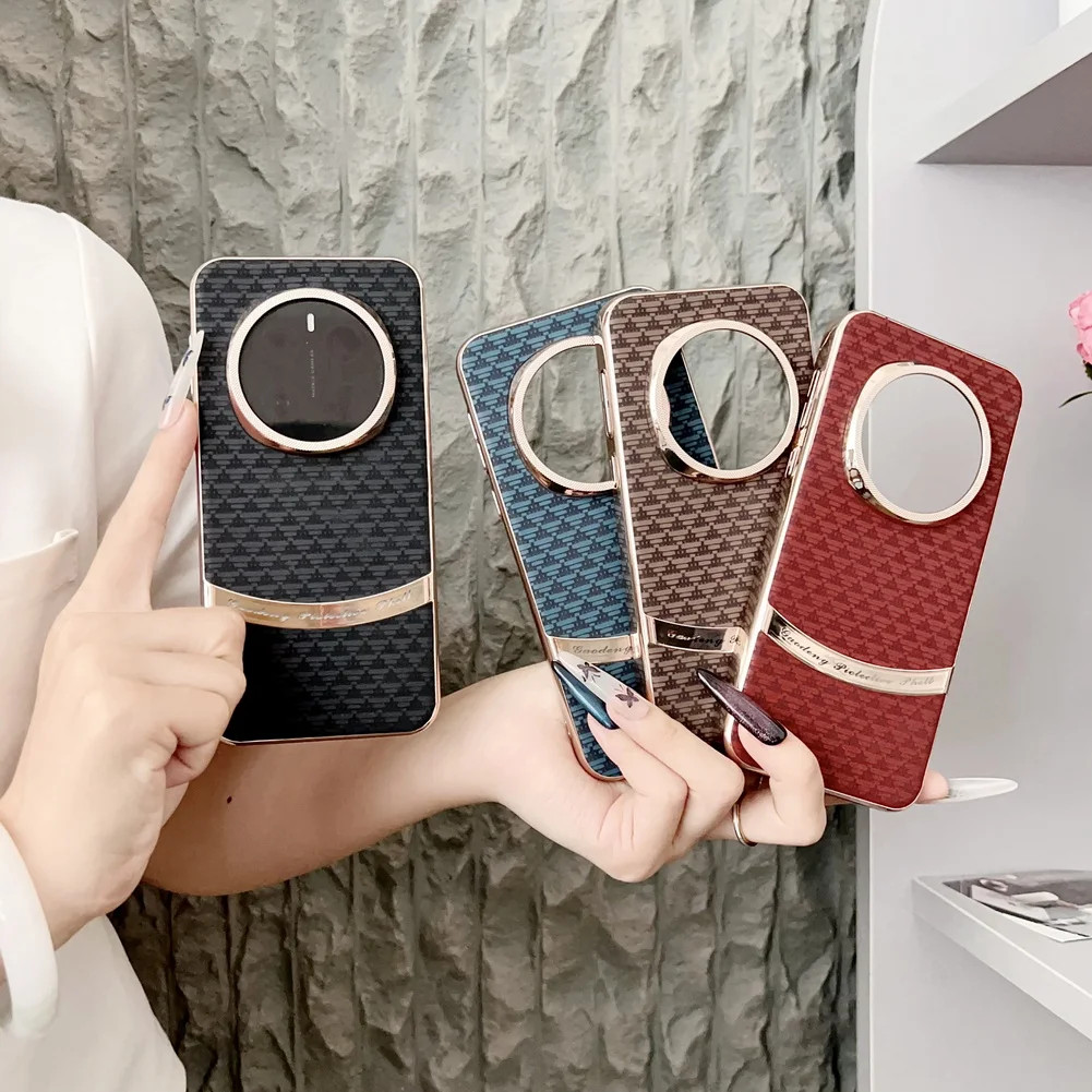 Lattice Pattern Electroplated Golden Edge เลนส์อลูมิเนียมยกเคสสําหรับ Honor Magic 7 Pro Magic 7 เลนส