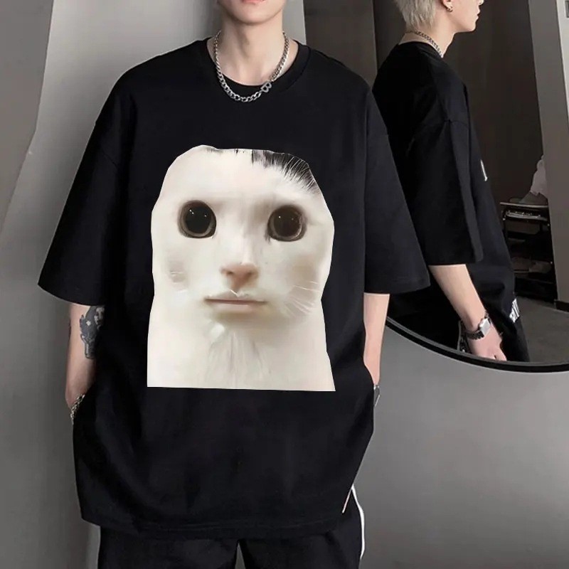 COD Goofy Ahh Cat Cute Funny Meme Graphic T Shirt Summer O-Neck 6IJH