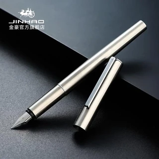 ปากกาหมึกซึม Jinhao 35 หรูหรา Elegant EF/F Nib All-Steel/Matte Black Body การประดิษฐ์ตัวอักษรปากกาหมึก