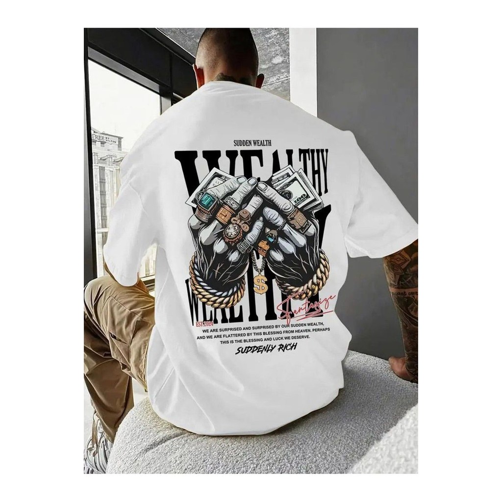 KATUN เสื้อยืดแขนสั้นผ้าฝ้ายสีขาวระดับไฮเอนด์ฤดูร้อน2025 ฤดูร้อนใหม่นักเลงน้ําหล่อหลวมรอบคอด้านบนผู้