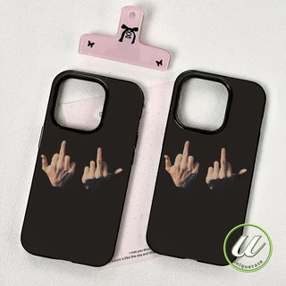 เคสไอโฟน 11 การ์ตูนตลกพื้นผิวนิ้วกลางมันวาว สำหรับ IPhone 11 17 air 15 16 12 13 14 Pro Max XR X XS 16 8 7 Plus SE 3 2