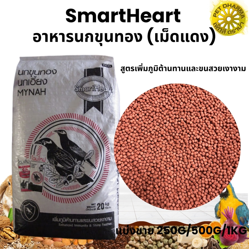 SmartHeart อาหารนกขุนทอง นกเอี้ยง (แบ่งขาย 250g/500g/1kg)