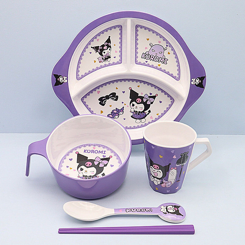 Cartoon Eating#Chopsticks Children's Plate Tableware Baby Fall-resistant Cartoon Household remai Cut