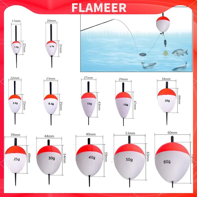 [Flameer] ลอยตกปลา 5 ชิ้น EVA สีสดใส Long Cast Fishing Floats โฟมลอย