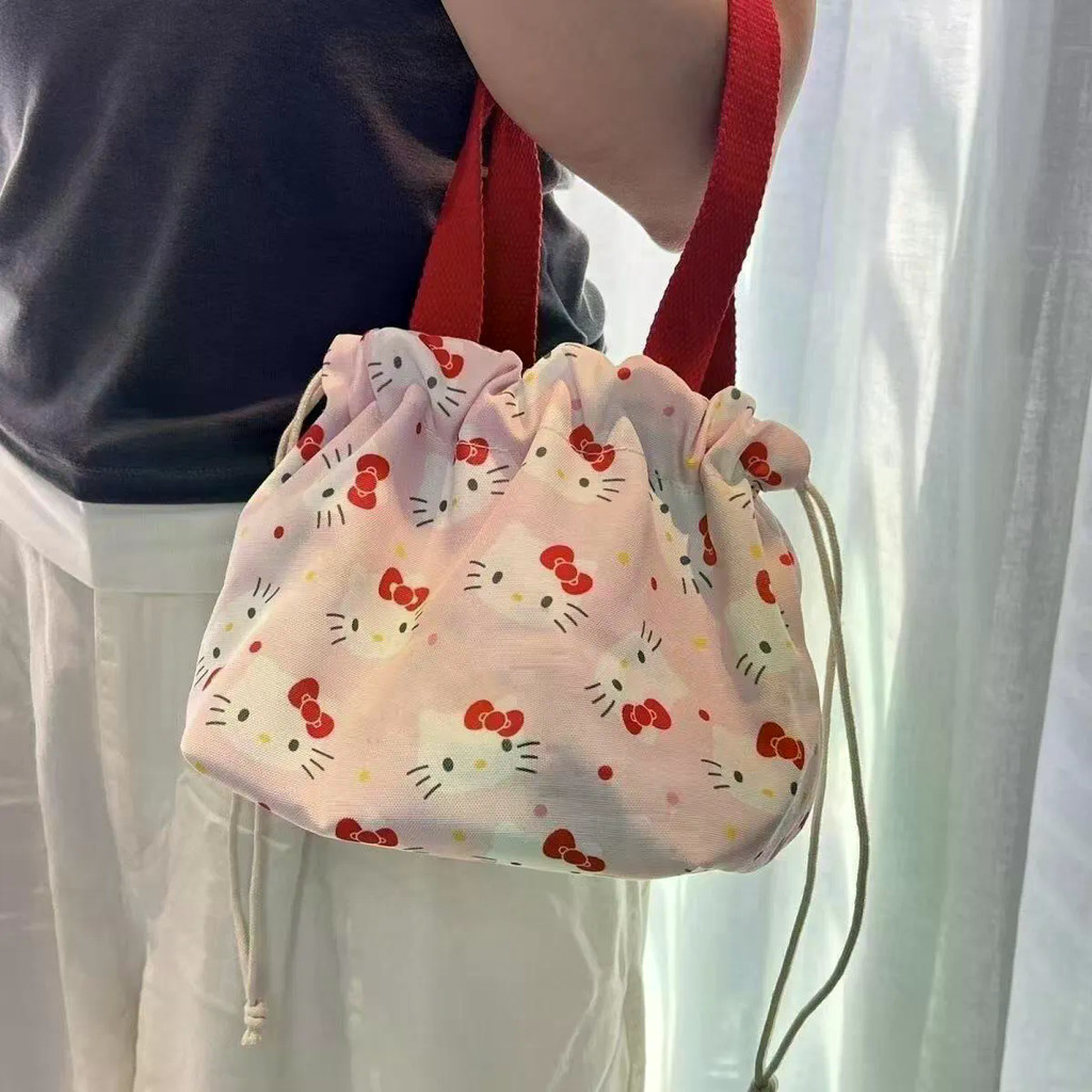 กระเป๋าเครื่องสำอาง Hello Kitty สไตล์ใหม่ แบบบento ทนต่อน้ำ ขนาดใหญ่