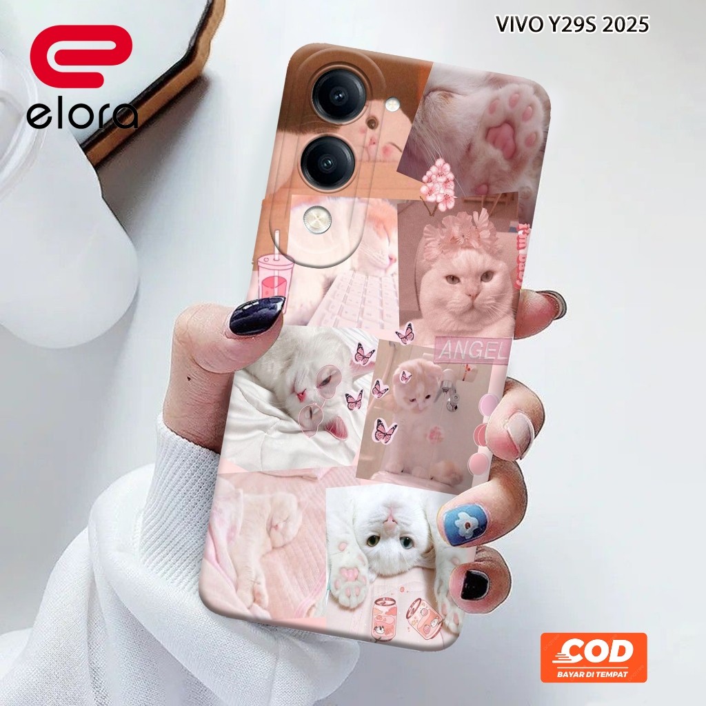 เคส HP Vivo Y29S 2025 - Elolora.id - Vivo Y29S 2025 Casing - Cats Case Motif - ตัวป้องกันมือถือ - Vi