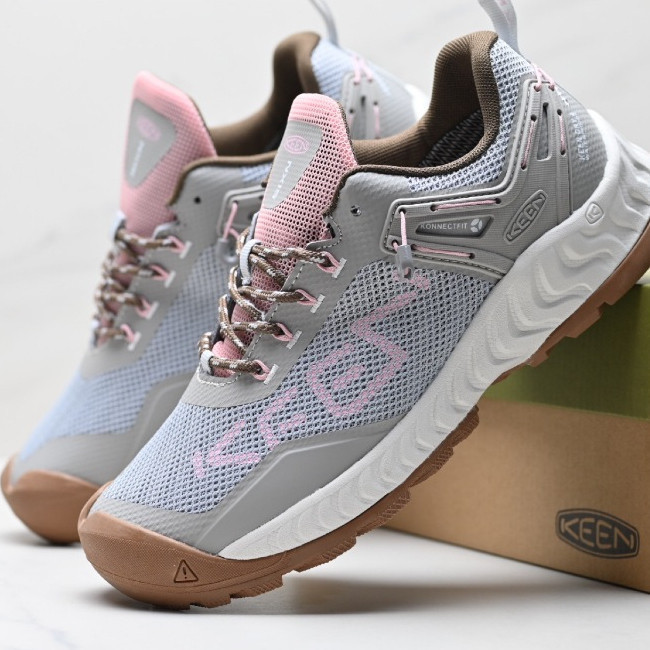 KEEN NXIS EVO WP รองเท้ากันน้ำสำหรับกลางแจ้ง สไตล์ Low-Top สีเทา