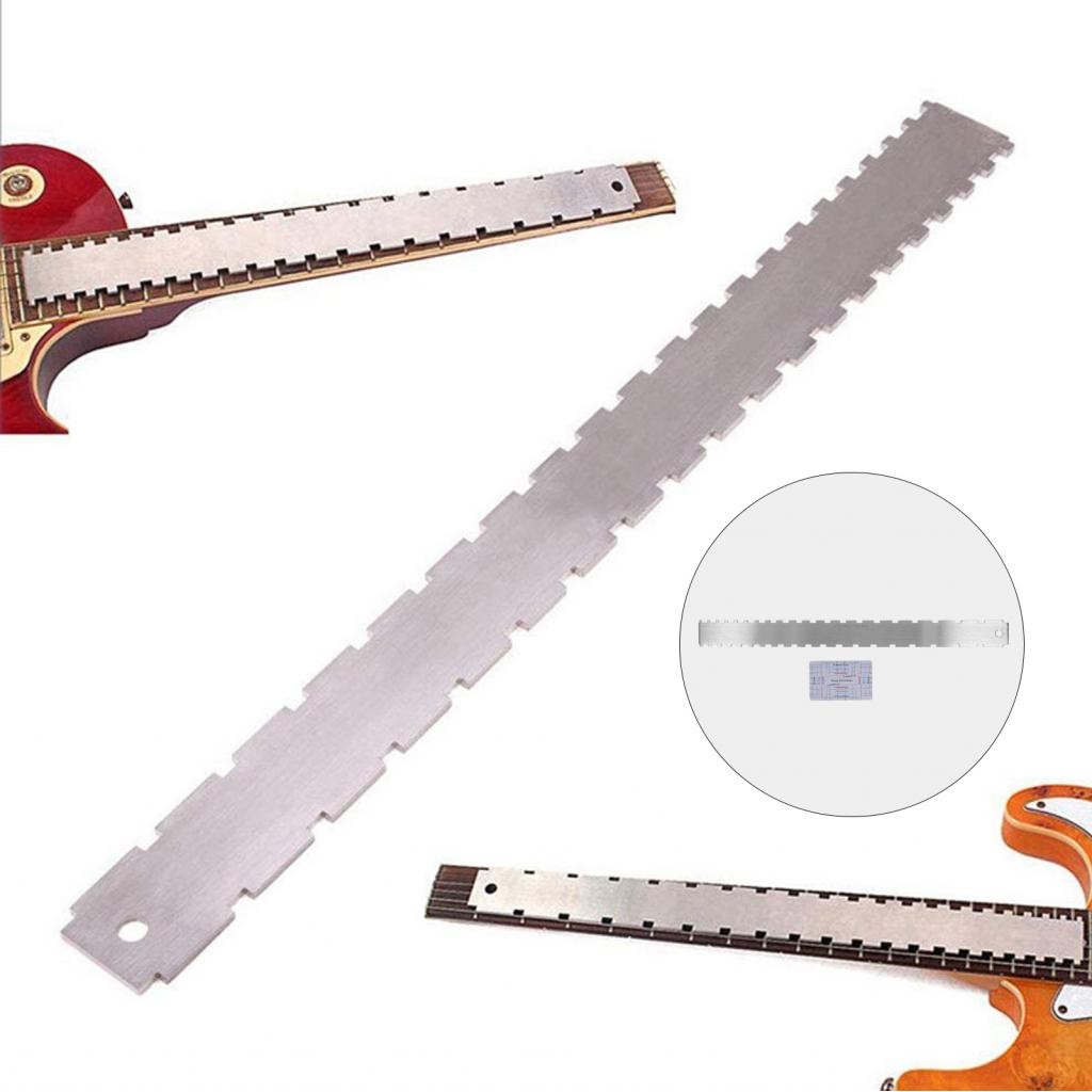 Vivi_meter.ph-SIP-TW สแตนเลสกีตาร์คอไม้บรรทัดหยัก Chord Action Gauge สําหรับกีตาร์ไฟฟ้าและอะคูสติก