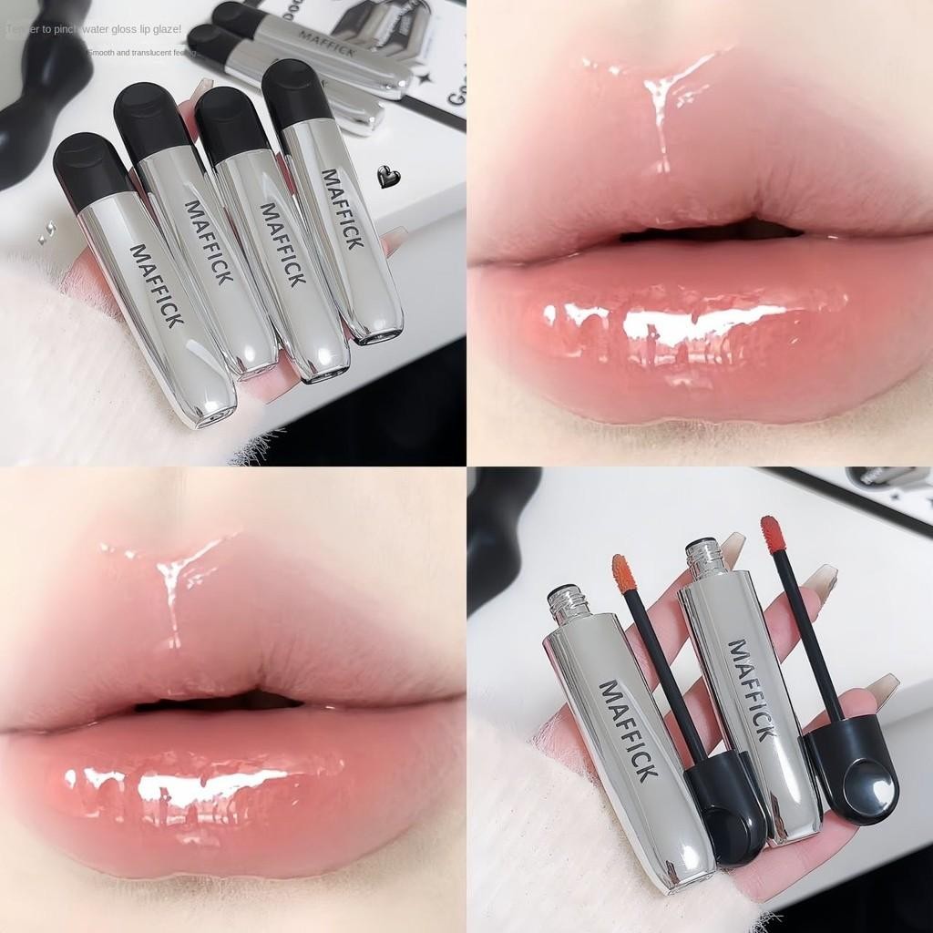 MAFFICK สีดํา Radiant Leap Light Mirror Lip Glaze นักเรียน Bare Face Light แต่งหน้าลิปสติก Water Light Moisturizing Whitening Fades Lip Lines