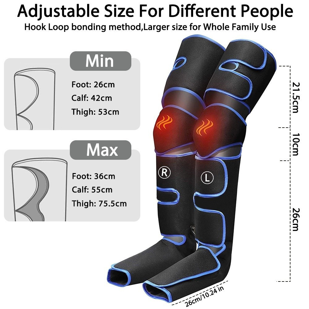 12V 3 โหมดขา Air Compression Massager อุ่นสําหรับเท้าและลูกวัวการไหลเวียนของต้นขาพร้อมตัวควบคุมมือถื