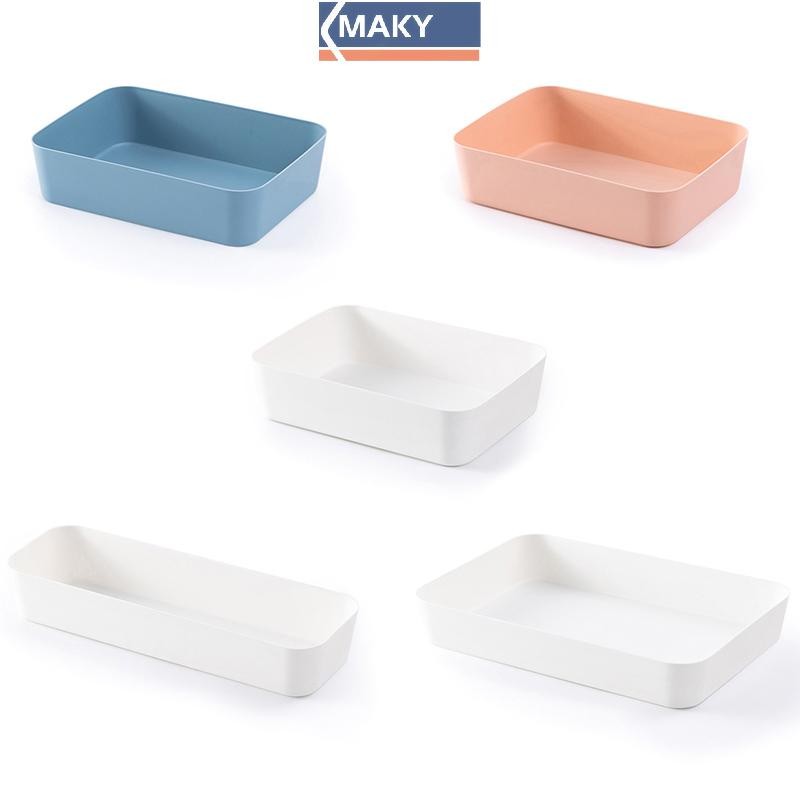 Newwellknowngrace Combinable Storage Box Desktop Cosmetic Storage Tray Makeup Clothes Tableware Holder Plastic Storage Drawer Organizer TH