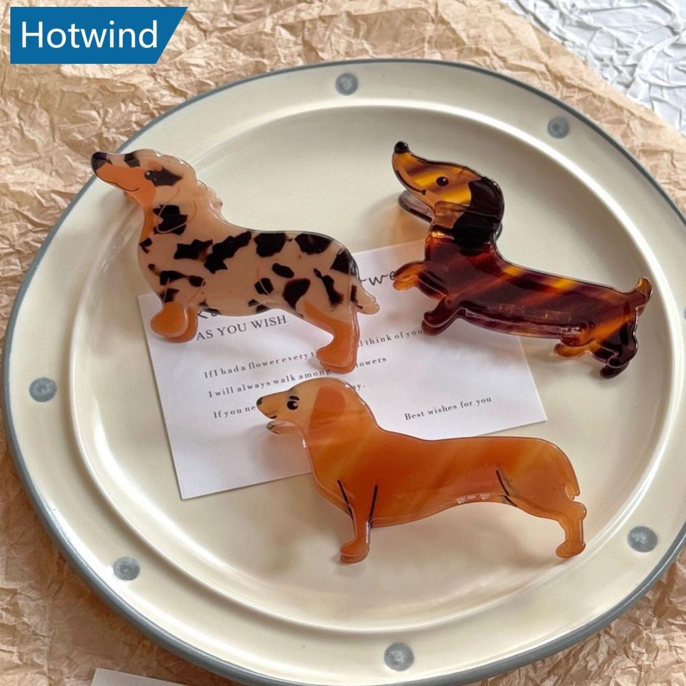 HW น่ารักสไตล์ลูกสุนัข Gripper กิ๊บติดผมการ์ตูน Dachshund Corgi เครื่องประดับผมแฟชั่นอะคริลิคสําหรับผู้หญิงสาว K2Y1