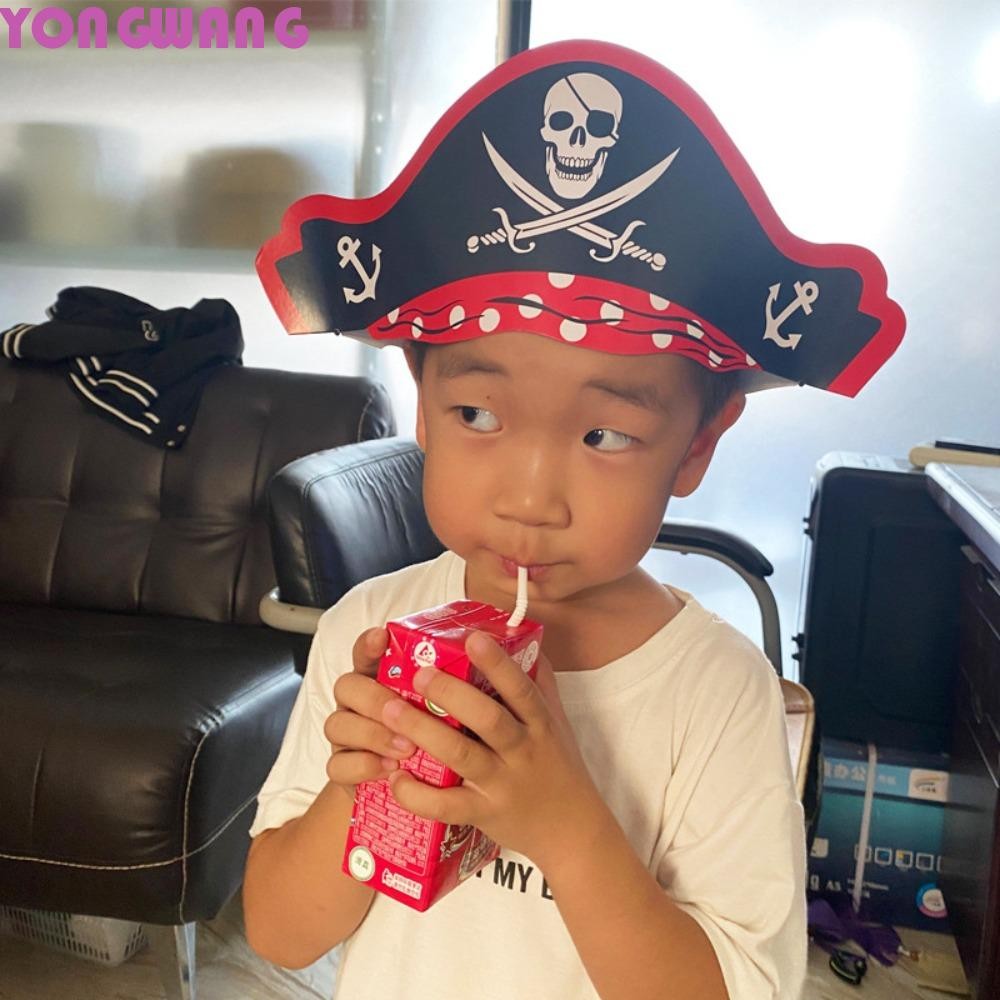 YONGWANG66HR 2pcs ธีมโจรสลัดหมวกกระดาษ,กระดาษตลกฮาโลวีนตกแต่งหมวกกระดาษ, Creative แบบพกพาที่ไม่ซ้ําก