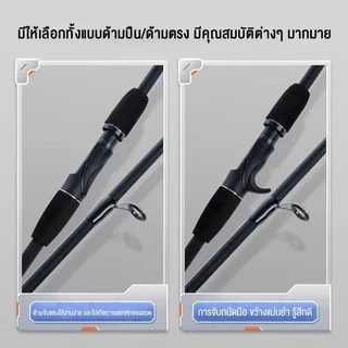 Hamigreen คันเบ็ดตกปลา เบ็ดตกปลา 2 ท่อน คันเบ็ดตกปลา คันเบ็ดเบส ด้ามจับ EVA คันเบส 1.6 ม./1.8 ม. คันสปิน คันเบ็ดปรับได้