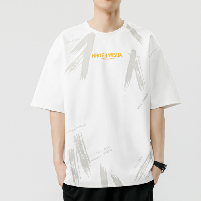 COD 2025M-8XL Men's Plus Size Short Sleeve T-Shirt Summer New Trendy Loose Fit Oversized Tee Shirt f