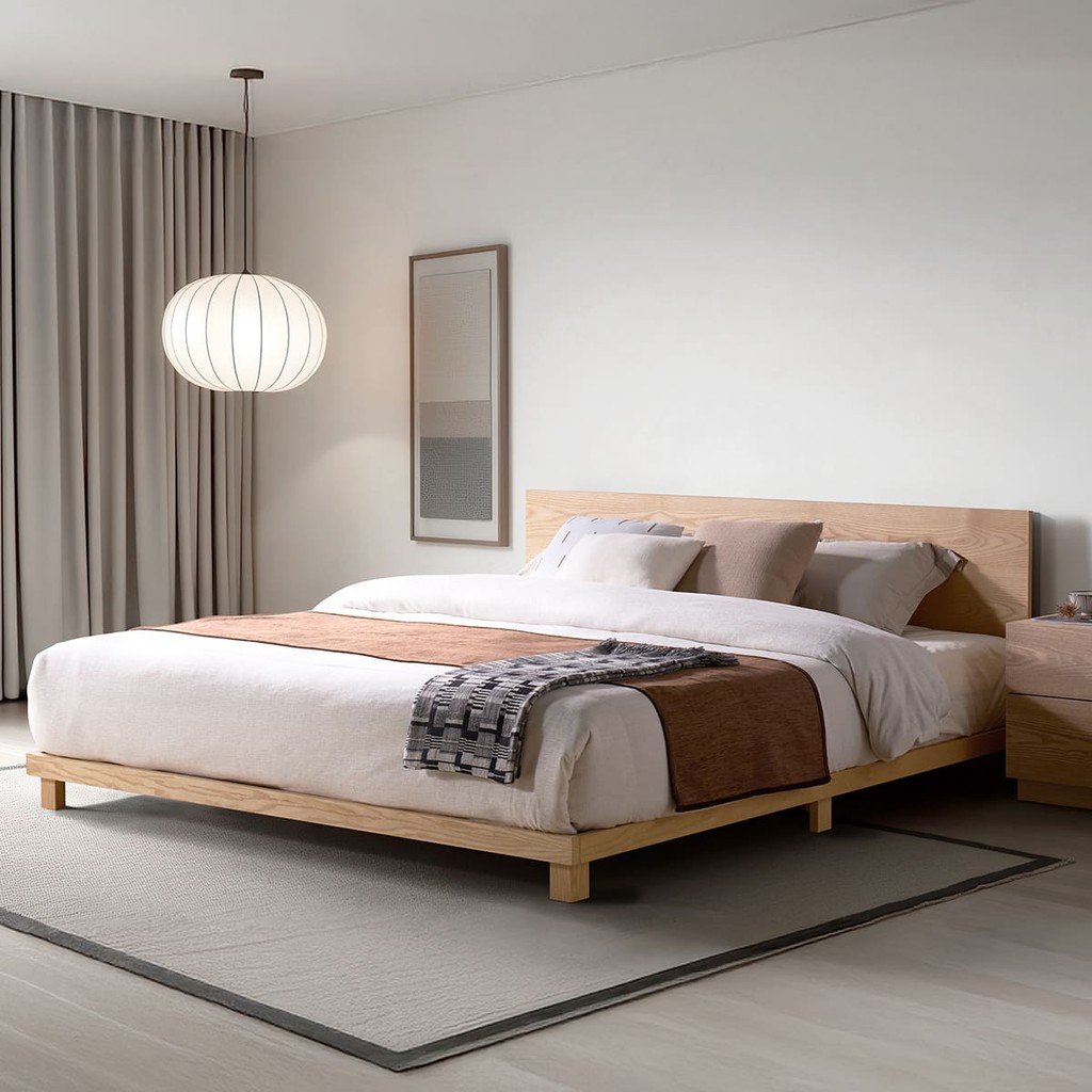 SB Design Square เตียง 6 ฟุต รุ่น ROLAND  - สีไม้ธรรมชาติ (189x205x75 ซม.)  แบรนด์ CLICHE