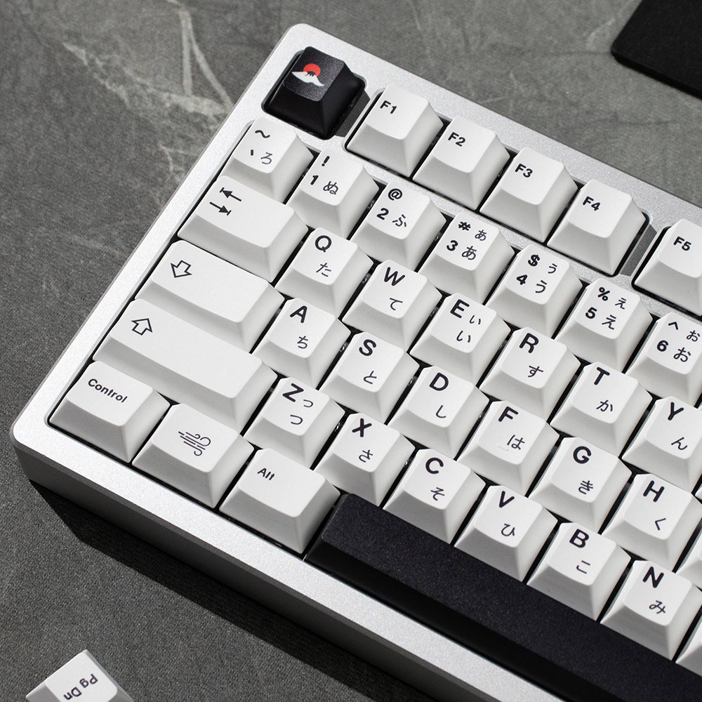 ลมและเมฆข้อความเหมือนกับ 147คีย์/เซ็ตสีดํา/สีขาว PBT-ญี่ปุ่นโปรไฟล์เชอร์รี่ Custom Keycaps สําหรับ A