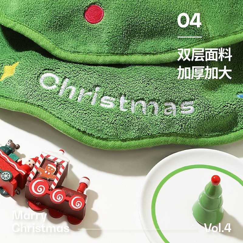 [รูปแบบใหม่ขายร้อน] ผ้าเช็ดมือคริสต์มาสแขวนเด็กน่ารักห้องครัวห้องน้ําผ้าเช็ดมือดูดซับน้ําแห้งเร็วของที่ระลึกสร้างสรรค์ - รูปที่ 3