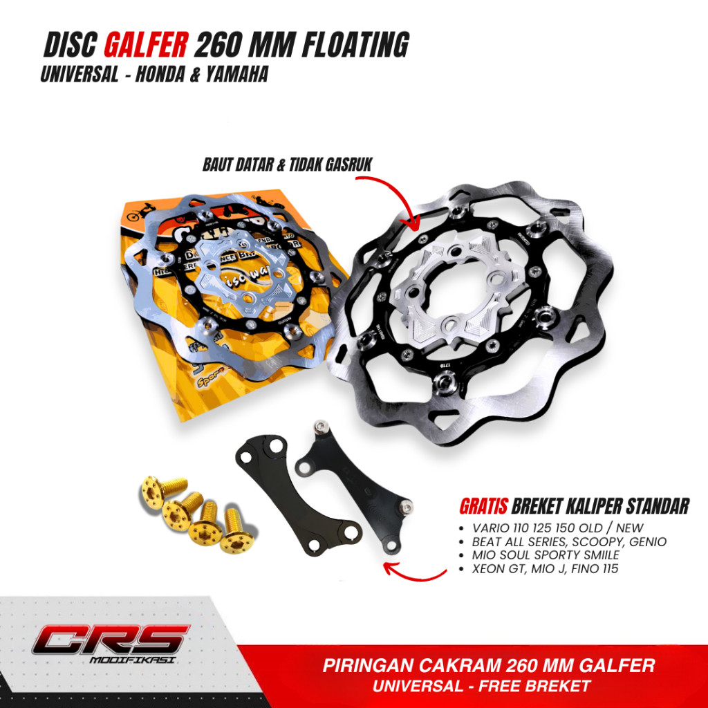 BRUSTYX Galfer DISC 260 มม.C Galfer VIETAM Universal Rotor FLOATING รถจักรยานยนต์