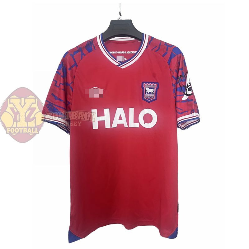 Fan Version 2025/26 Ipswich Town Away เสื้อฟุตบอลแขนสั้นที่กําหนดเองชื่อและหมายเลข (Size S-4XL )