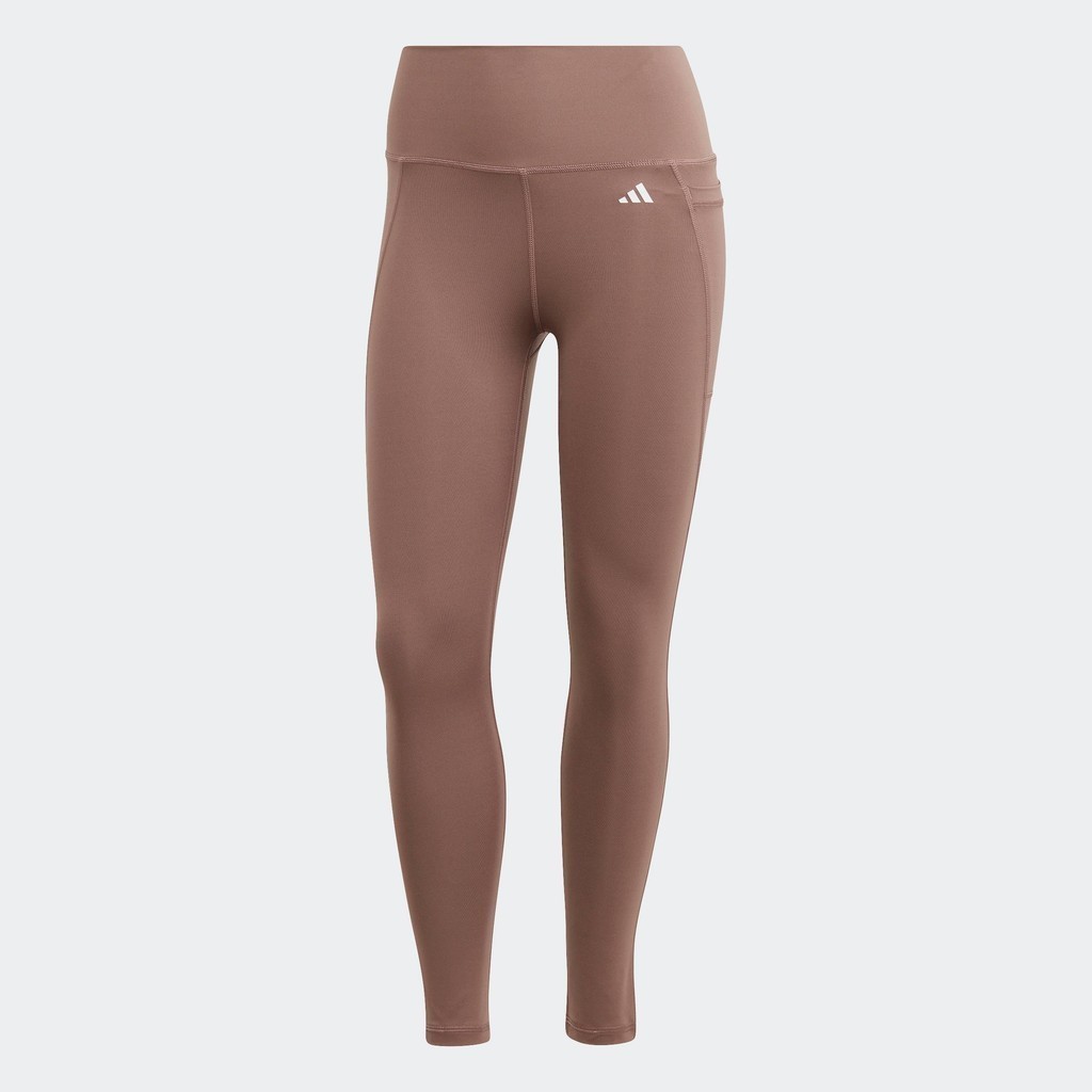 adidas Gym & Training กางเกงรัดรูปเจ็ดส่วนเอวสูงมีช่องเก็บของ Optime ผู้หญิง สีน้ำตาล HR5440