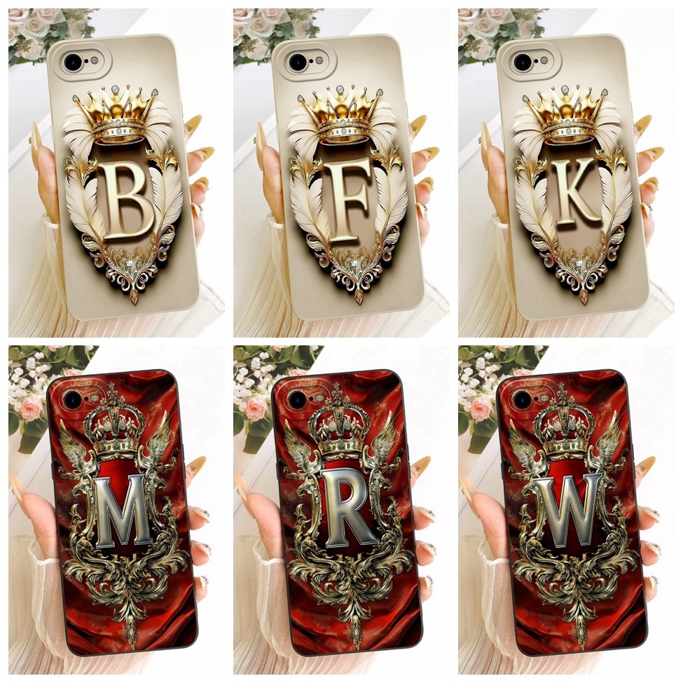 สําหรับ iPhone 8 A1905 สําหรับ iPhone 7 A1778 ฝาครอบแฟชั่นหรูหรา AZ ตัวอักษร 2D ทาสีเคสโทรศัพท์