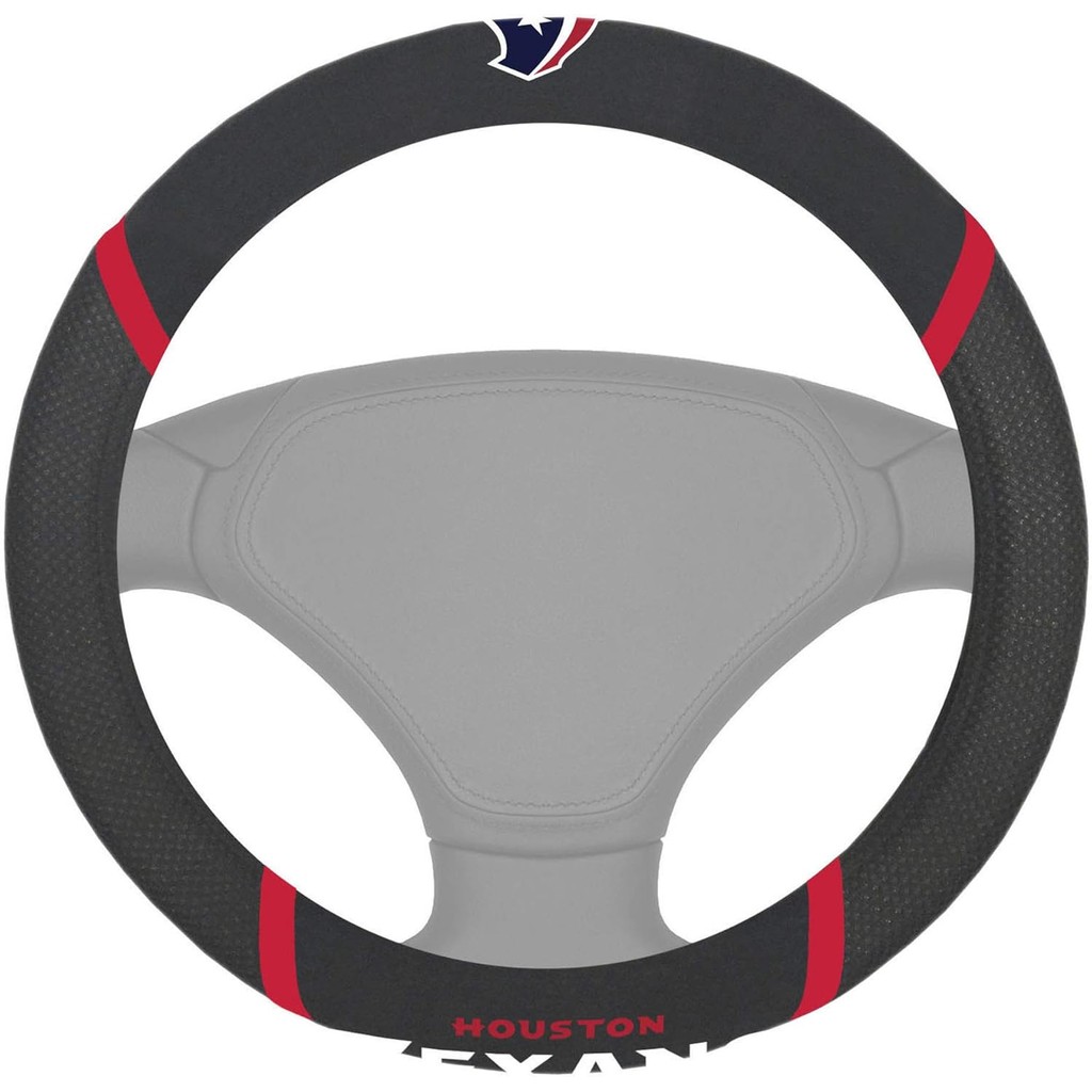 FANMATS 21396 ฝาครอบพวงมาลัยปักลาย Houston Texans