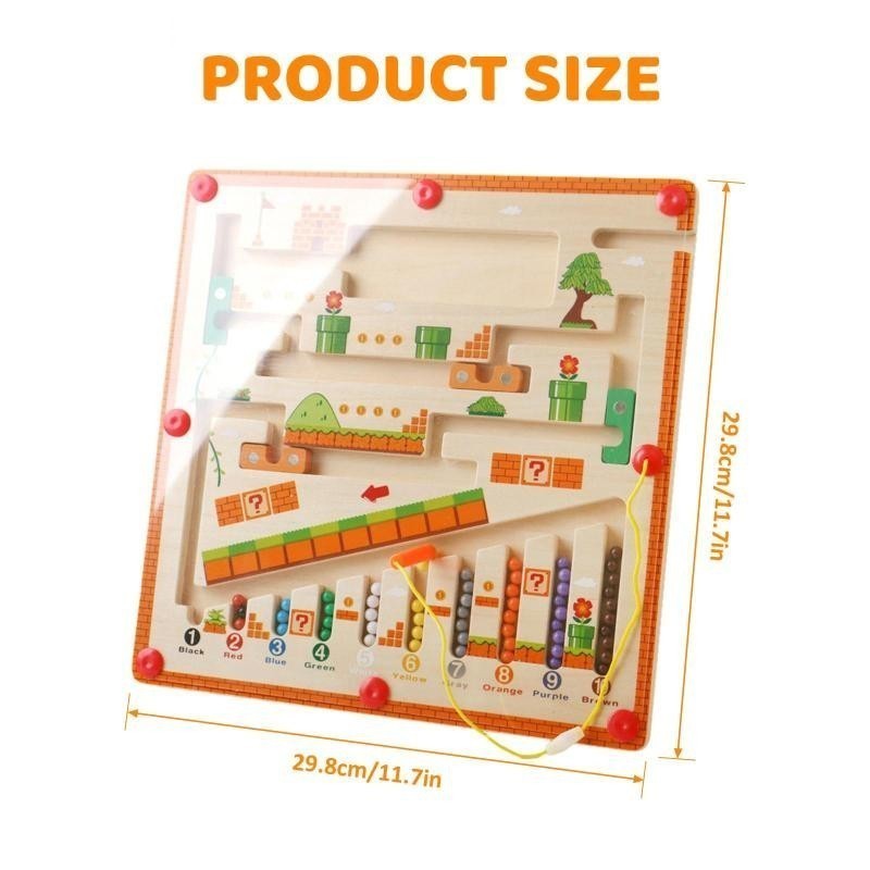 🔥จัดส่งภายใน 8 ชั่วโมง🔥 เกมกระดาน แยกสีลูกปัดแม่เหล็ก ฝึกสมาธิ เสริมการพัฒนาการเด็กไม้แม่เหล็กดูดแยกสี - รูปที่ 4