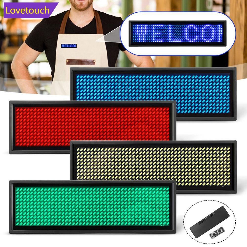 LOVETOUCH Mini LED Digital Programmable แบบชาร์จไฟได้ Scrolling ชื่อข้อความป้าย K6N9
