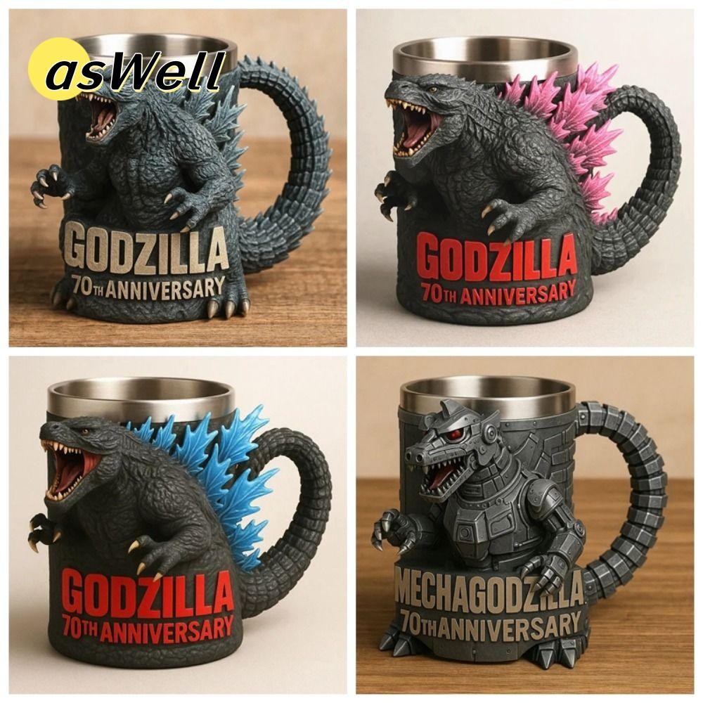 ASWELL G.odzilla Water Cup, Resin G.odzilla 70th Anniversary G.odzilla Mug, Creative G.odzilla Perip