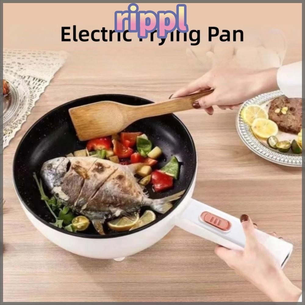 RIPPL หม้อร้อนไฟฟ้า, กระทะไฟฟ้าไม่ติดกระทะ 3/4 ลิตร, อเนกประสงค์พร้อมหวดพร้อมฝาปิดความร้อนอย่างรวดเร็วซุปหม้อสตูว์หอพักนัก