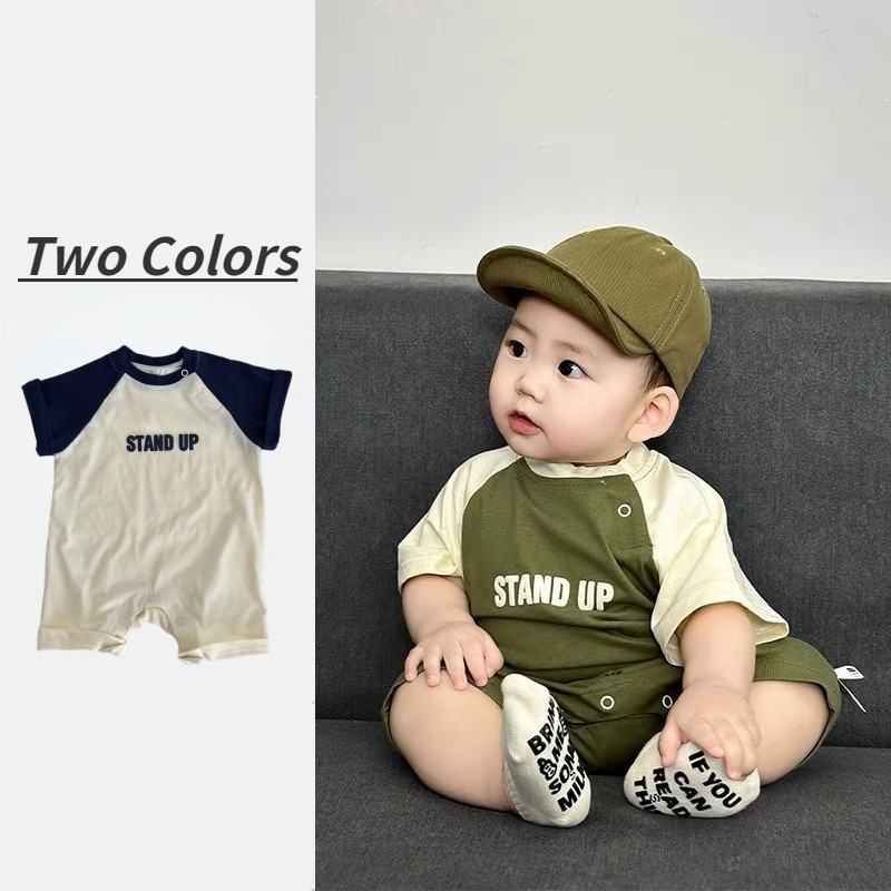 เด็กromperเสื้อผ้าฤดูร้อนแขนสั้นjumpsuitเด็กทารกหญิงเกาหลีแฟชั่นbodysuits 0-2ปีทารกแรกเกิดเสื้อผ้าOnesie