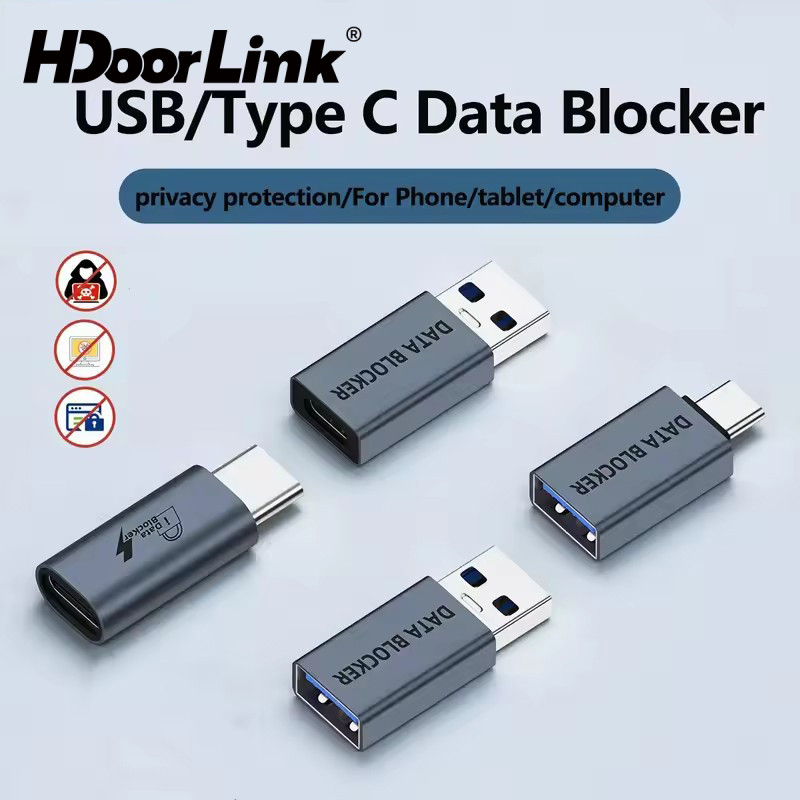 HdoorLink USB Data Blocker Anti Hacking ชาร์จเท่านั้นสะดวก Data Sync Blockers USB Defenders สําหรับการเดินทางชาร์จป้องกันความเป็นส่วนตัวรั่ว