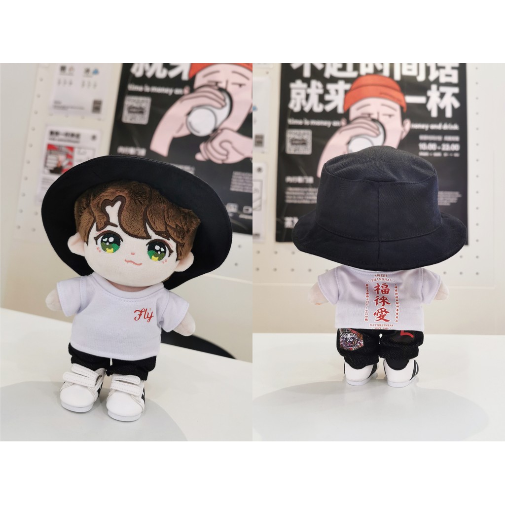 [คลังสินค้าพร้อม] Wang Yibo เสื้อผ้าเด็กสไตล์เดียวกัน Fulai Love เสื้อยืด Fushen กางเกงยีนส์ EVISU S