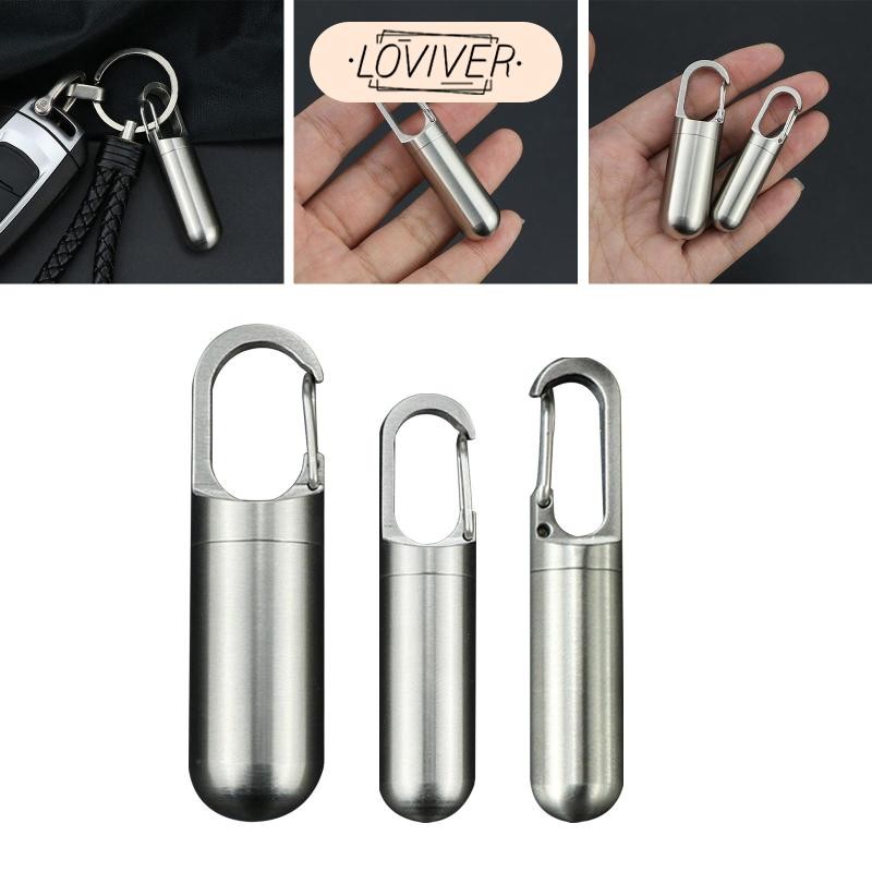 LOVIVER กล่องยาขนาดเล็ก-เครื่องจ่ายยาขนาดเล็กกล่องเก็บแบบพกพากรณีคอนเทนเนอร์สําหรับกลางแจ้ง