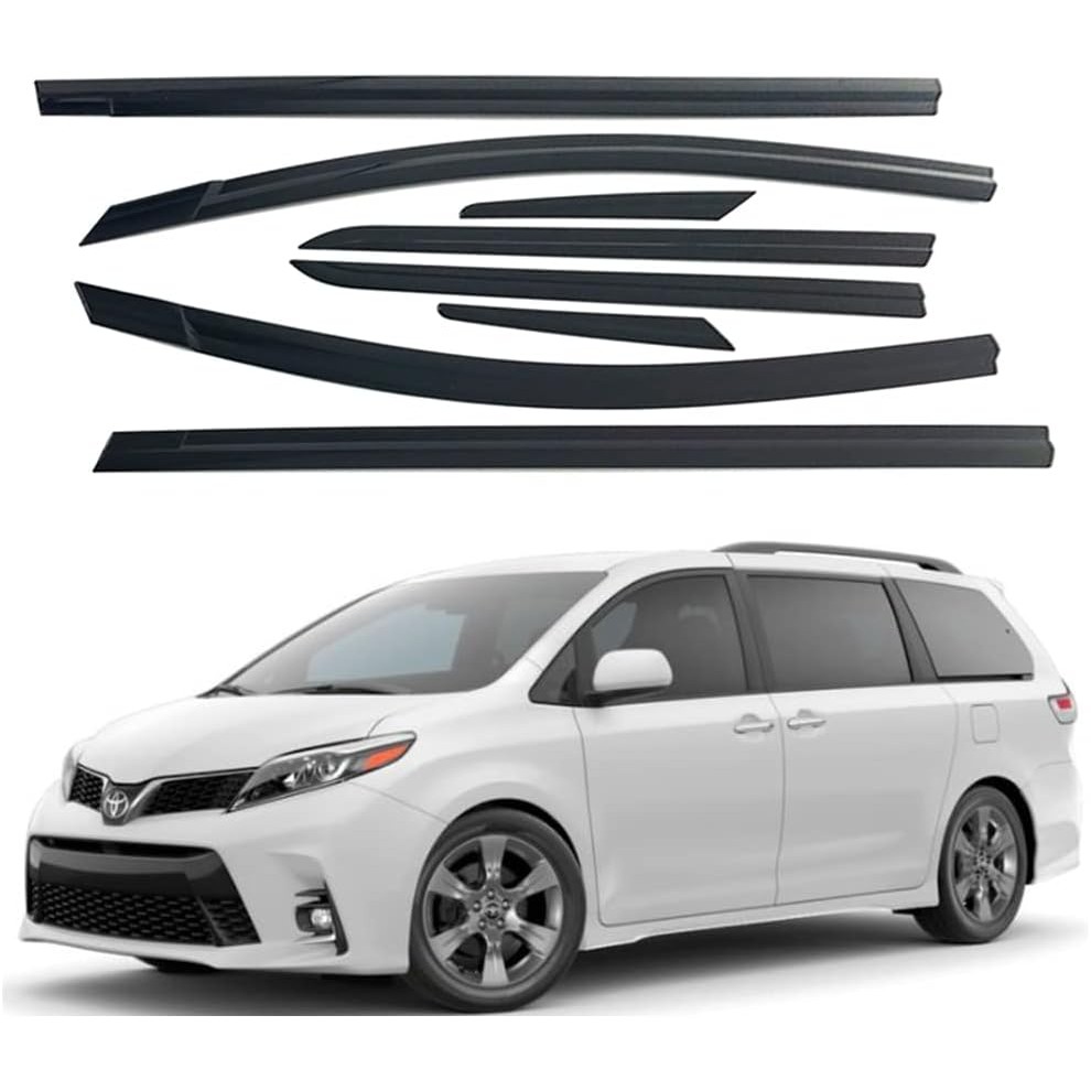 AUTOCLOVER เทป-On Rain Guards Window Visors 8 ชิ้นชุดสําหรับ Toyota Sienna 2011 2012 2013 2014 2015 