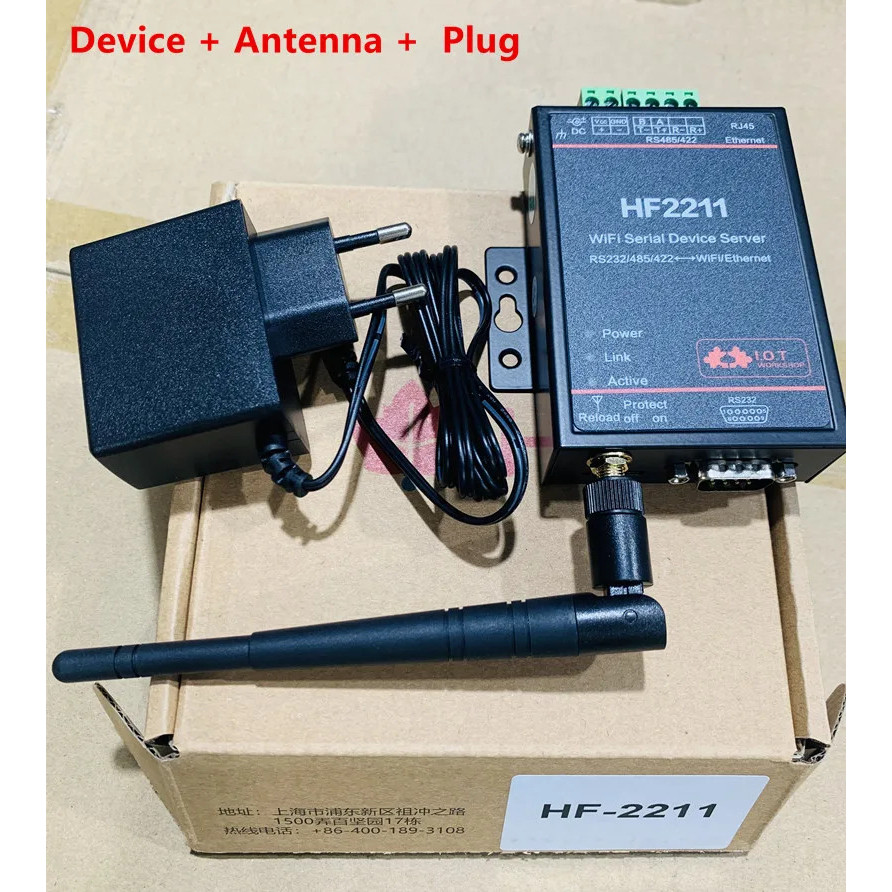 ชุด HF2211 Serial to WiFi RS232/RS485/RS422 to WiFi/Ethernet Converter สําหรับการส่งข้อมูลอัตโนมัติอ