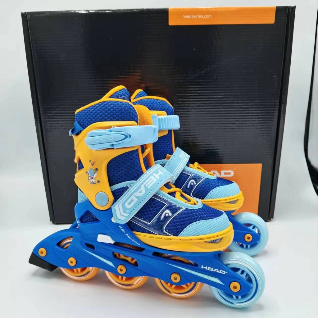 HEAD HEAD Roller Skates ผู้ชายผู้หญิงสเก็ตเด็กชุดเริ่มต้นแบนดอกไม้ปรับสเก็ตอินไลน์ Roller Skates 6.1