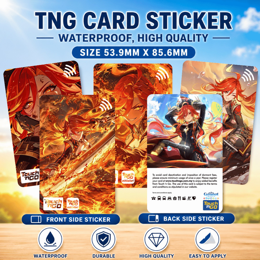 Touch n Go NFC Genshin Impact-Mavuika-Card Sticker - Design Waterproof TNG Card Skin Sticker TNG eWa
