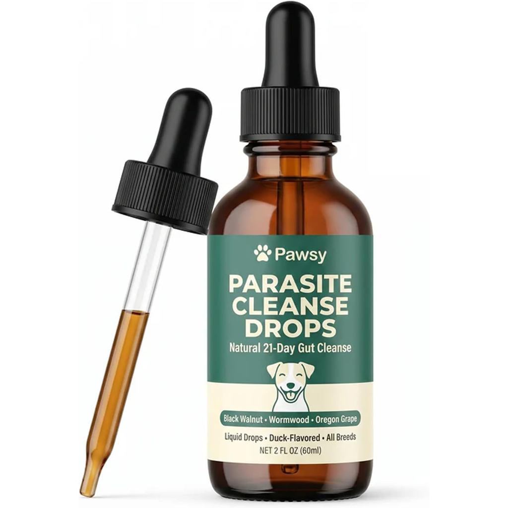 Pawsy Parasite Cleanse Drops อาหารเสริมโปรไบโอติกธรรมชาติ 100% สําหรับสุนัขทุกประเภท