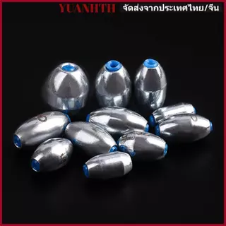 YUANGTH เซต sinker ตกปลา สีดำ 20 ชิ้น ทำจากโลหะผสมเหล็กคาร์บอนและตะกั่ว น้ำหนัก 3g-10g