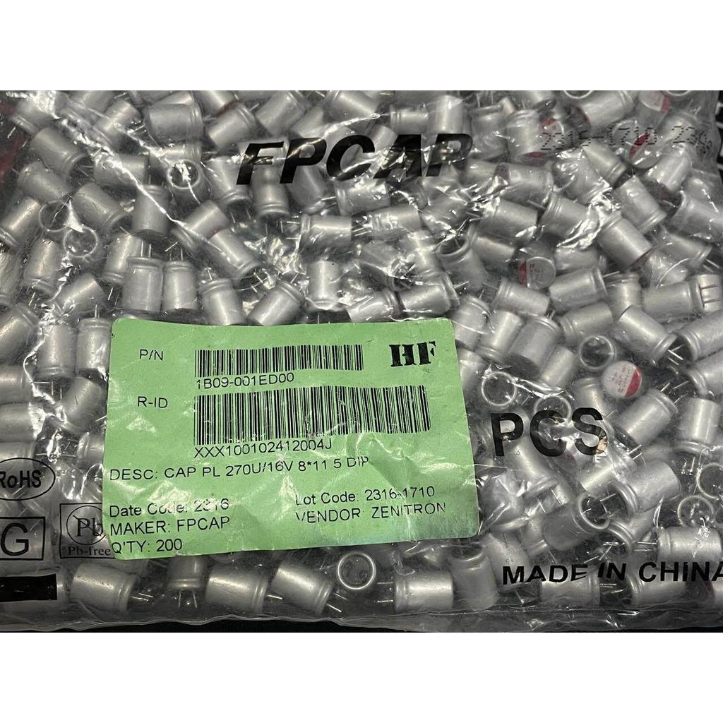 FP-016RE271M-NUCG สีแดง 270UF 16V 8 * 11.5 271 16 ตัวเก็บประจุแบบอลูมิเนียม