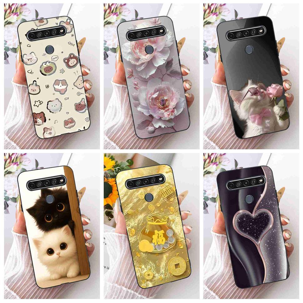 สําหรับ LG K61 2020 LMQ630EAW กรณีน่ารักการ์ตูนซิลิโคน TPU ฝาครอบสีดํากันกระแทกสําหรับ LG K61 2020 K