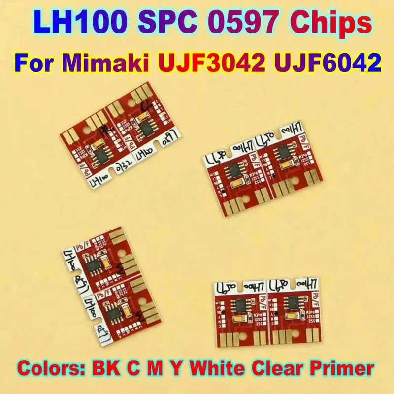 LH100 0597 ชิปเครื่องพิมพ์ FUjf3042 Ujf6042 ชิป Mimaki ชิปถาวร UJF 3042 UJF 6042 LH100 Spc ตลับหมึก 