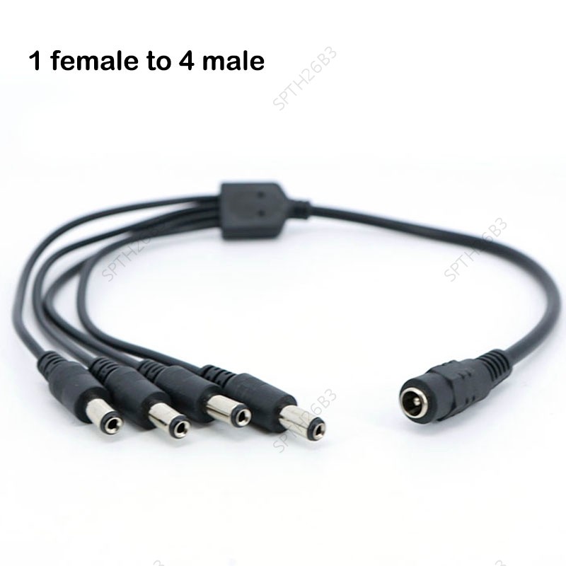 40 ซม.สาย DC 12 V 1 หญิง 4 ทิศทางชายปลั๊ก DC Power supply สาย Splitter ขยายอะแดปเตอร์ 5.5 มม.x 2.1 ม