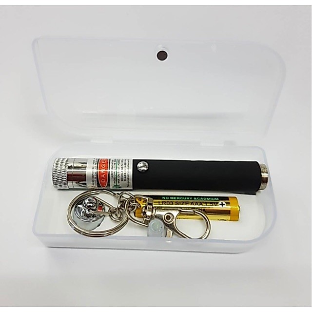 Laser Green Pointer ขนาดพกพา พวงกุญแจใส่ถ่าน AAA (แสงสีเขียว)