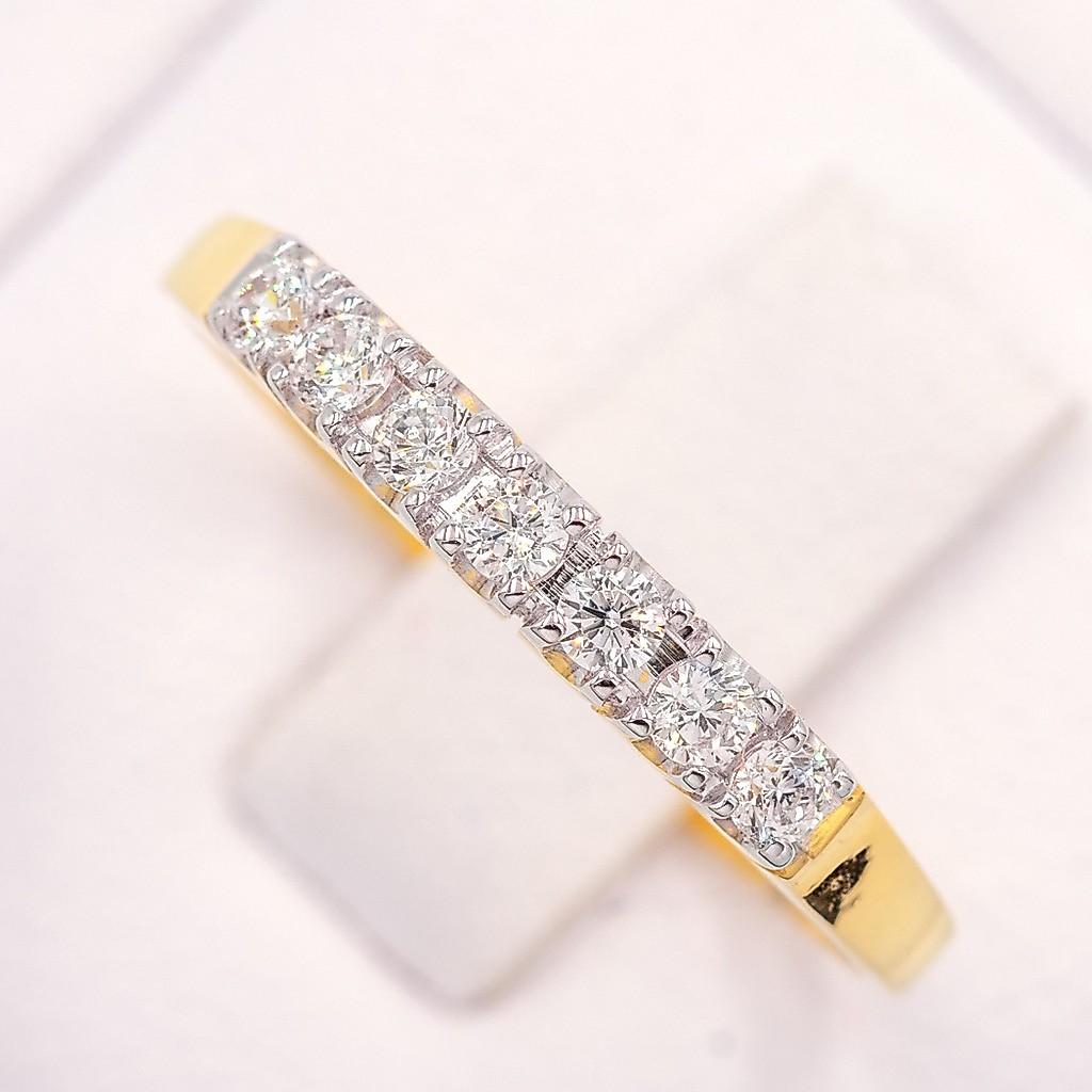 Lucky Gems แหวนทองแท้ 9k (37.5%) เพชร CZ แหวนเพชรชู CZME525