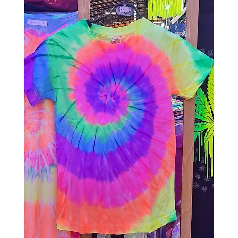 เสื้อมัดย้อมสีสด เสื้อมัดย้อมนีออนสะท้อนแสง เด็ก