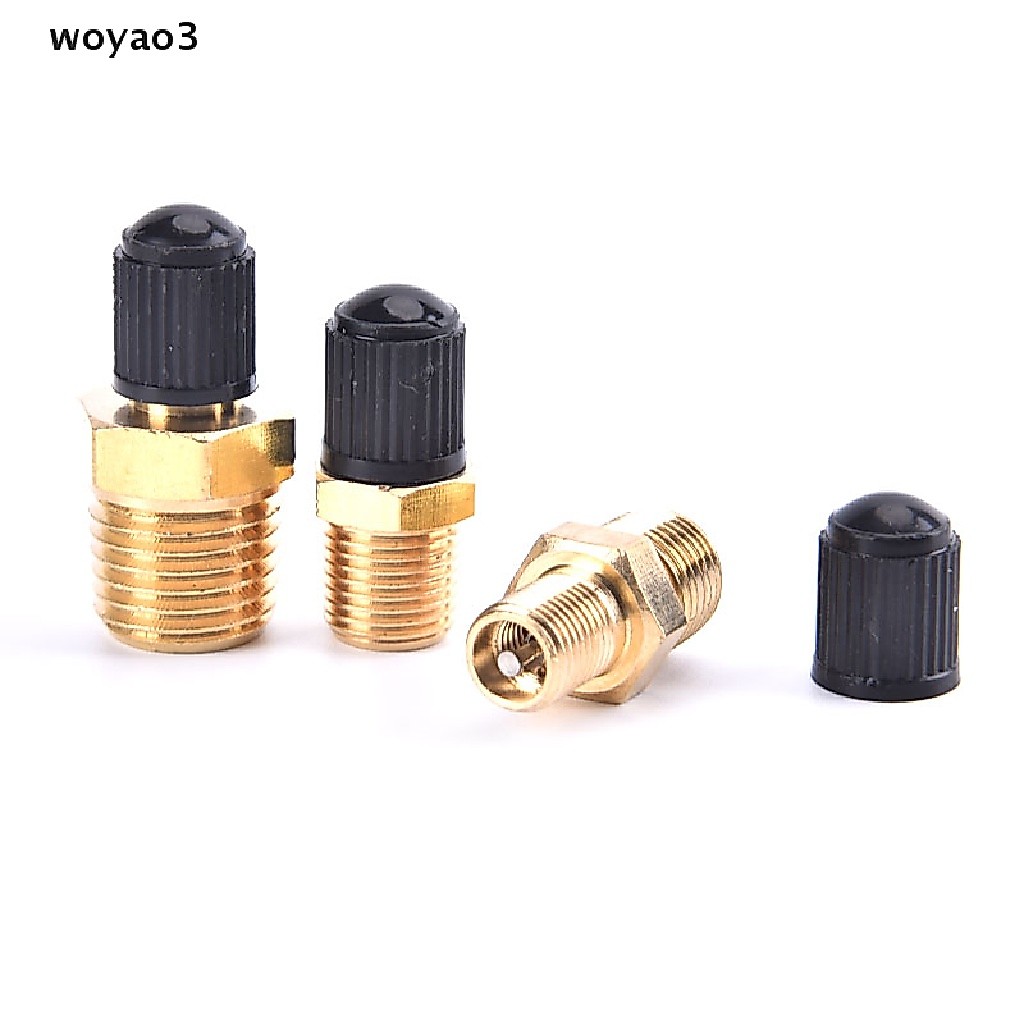 <Woyao> วาล์วเติมลม ทองเหลือง ชุบนิกเกิล Npt 1/4 นิ้ว