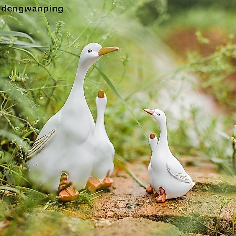 [Dew] Micro Landscape ตกแต่งเรซิ่นหัตถกรรมตกแต่งสวนจําลองแม่เด็กเป็ด Courtyard ตกแต่ง [TH]